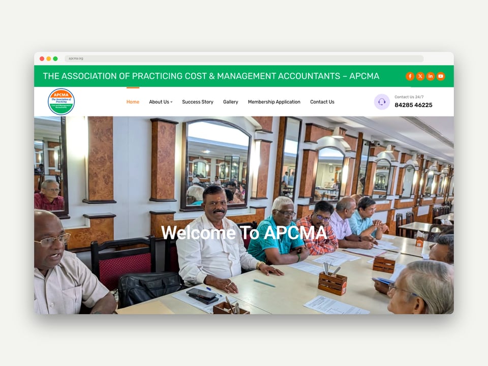 APCMA website, designed and built by Daffodil