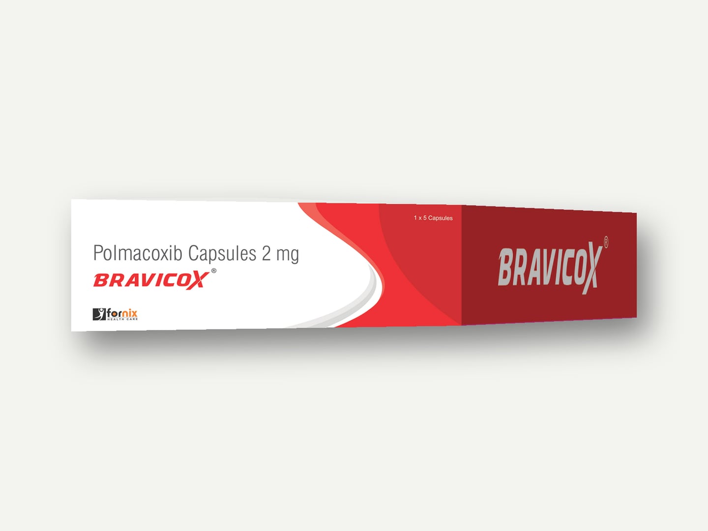 Fornix Health Care — BRAVICOX (Polmacoxib Capsules 2 mg) — Carton designed and printed by Daffodil Design & Prints, Bengaluru