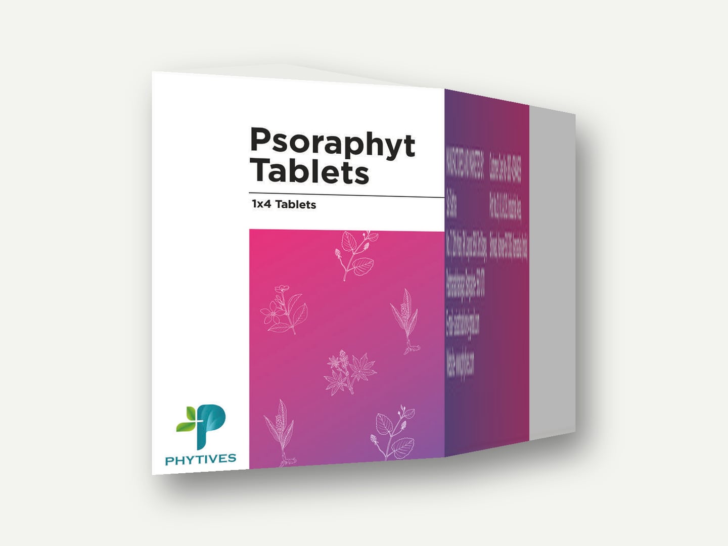 Phytives — Psoraphyt Tablets (Ayurvedic Proprietary Medicine, 1x4 Tablets) — Carton designed and printed by Daffodil Design & Prints, Bengaluru