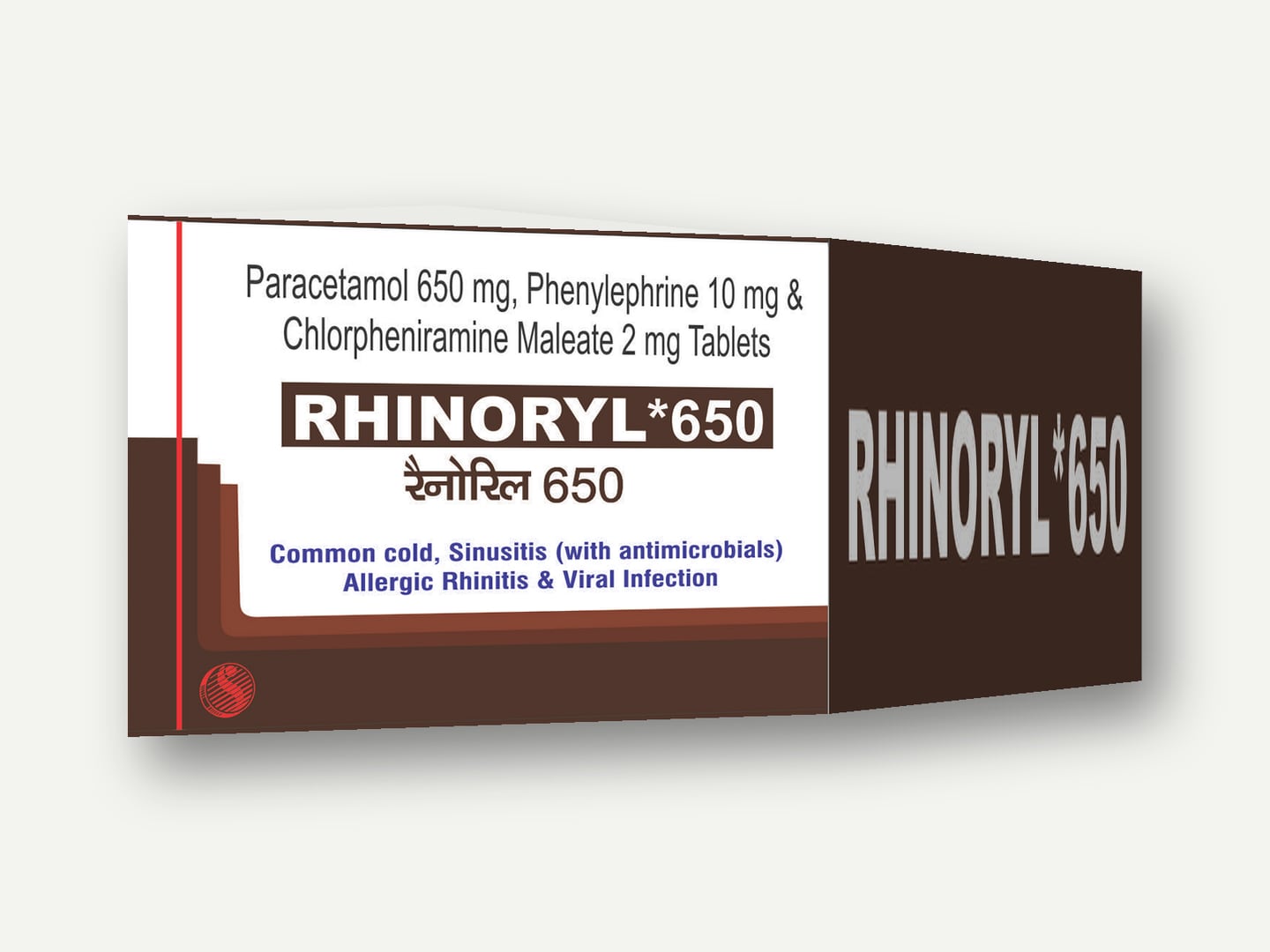 Shivanee Healthcare — RHINORYL*650 (Paracetamol 650 mg, Phenylephrine 10 mg & Chlorpheniramine Maleate 2 mg Tablets) — Carton designed and printed by Daffodil Design & Prints, Bengaluru